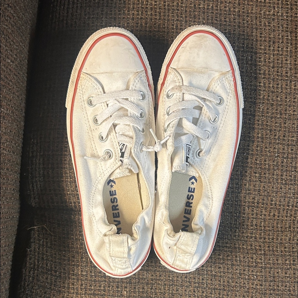 Converse Kids White and Red Sneakers